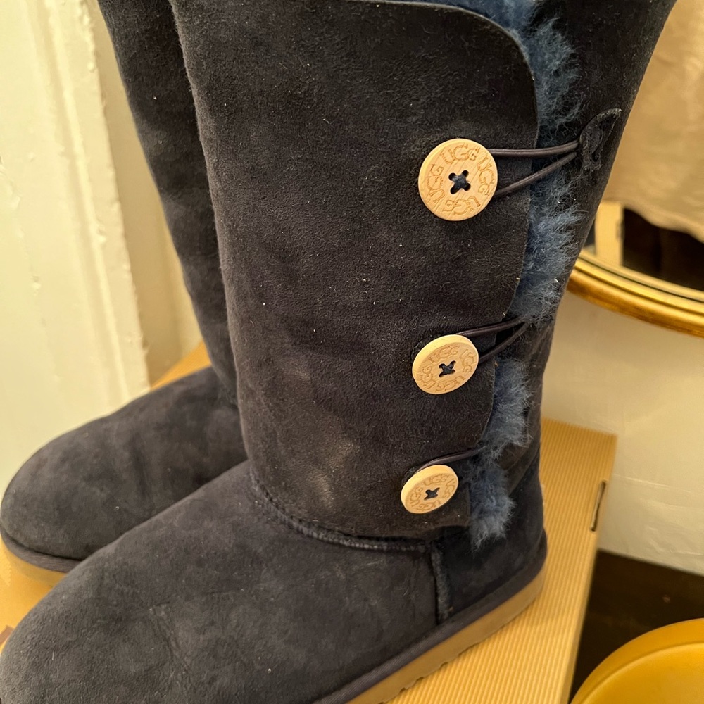 Navy Blue Three Button Ugg Boots - image 5